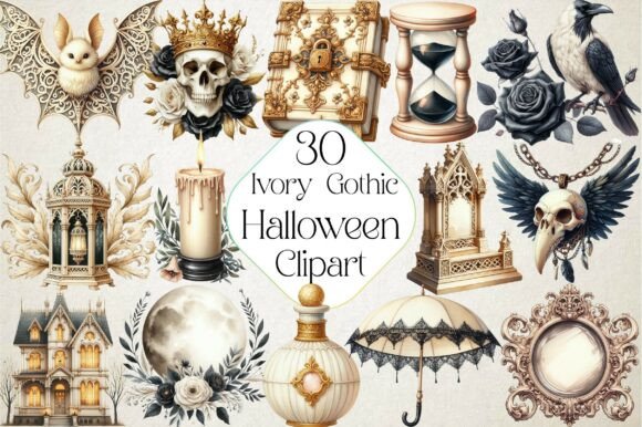 Download Ivory Gothic Halloween Clipart - Halloween Collection