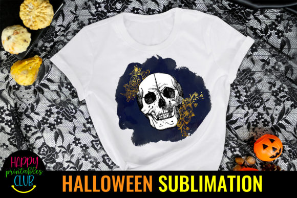 Download Halloween Floral Skull Sublimation - Halloween Collection
