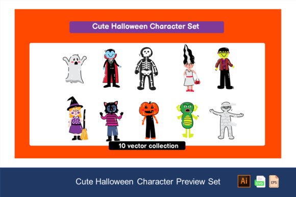 Download Cute Halloween Character Set - Halloween Collection