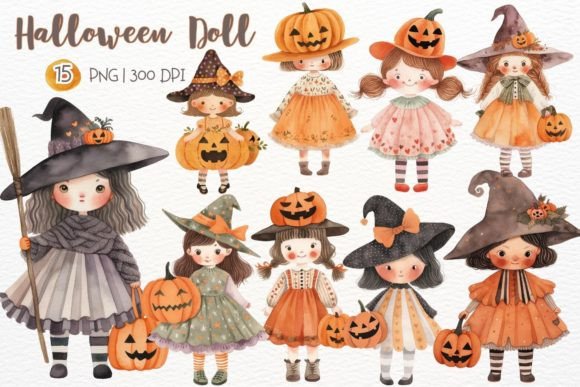Download Cute Halloween Doll Sublimation Clipart - Halloween Collection
