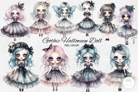 Download Gothic Halloween Doll Sublimation - Halloween Collection