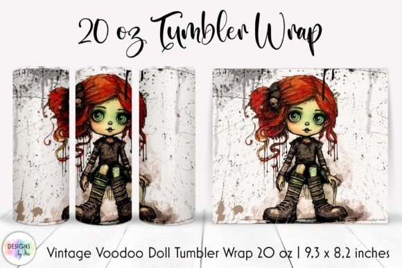 Download Halloween Vintage Doll Tumbler Wrap PNG - Halloween Collection