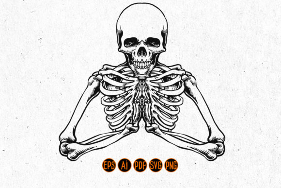 Download Halloween Character Pray Skeleton - Halloween Collection