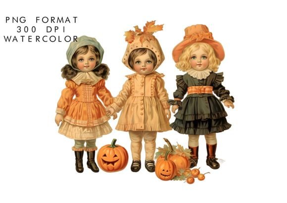 Download Watercolor Halloween Doll Clipart - Halloween Collection
