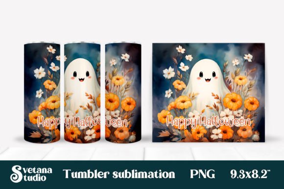 Download Halloween Tumbler Wrap | Halloween Ghost - Halloween Collection